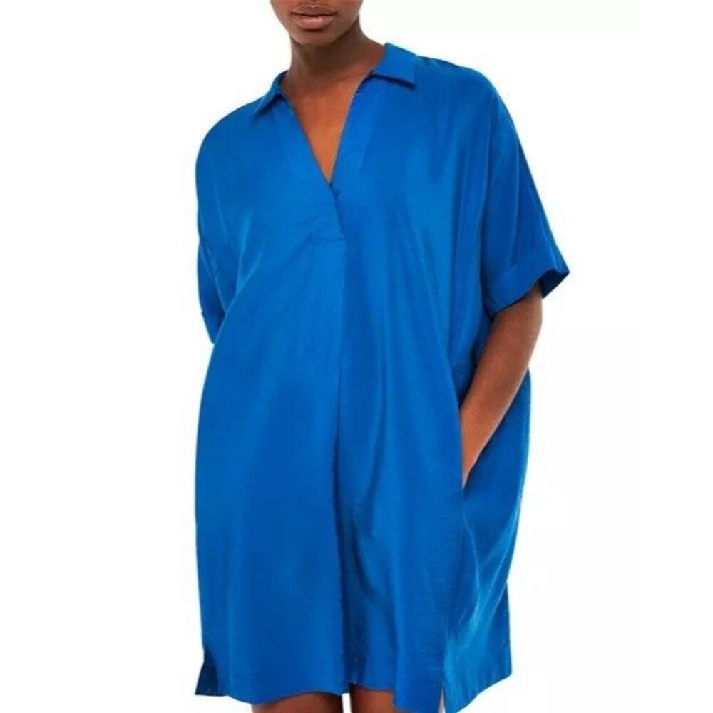 NWT Whistles RELAXED-FIT SHIRT BLUE DRESS SIZE US8 UK12 EU40
